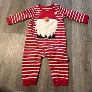 Holiday Time Santa Gnome Romper, 12M, Red & White, Long‎ Sleeve
